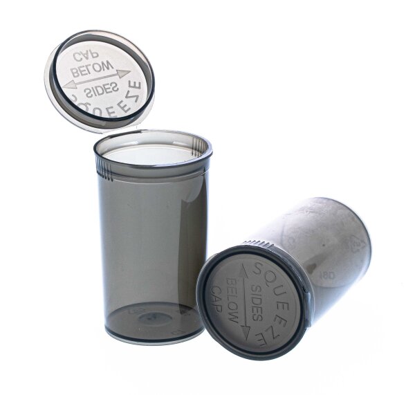 Kunststoffdose mit Pop Up Deckel - 70ml D:42mm H:70mm - Grau