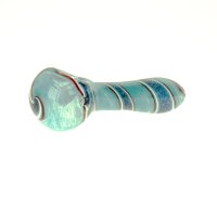 G-Spot Glaspfeife 9cm hellblau mit blau/glitzer...