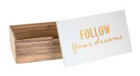 Holzbox mit Deckel "Follow your dreams" 10x17x5cm