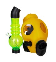 Heisenberg - Gasmaske/Bongmaske - Acrylbong H:26cm D:35/60mm - Maske H:25cm B:17cm Kunststoff+ Silik