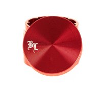 Alugrinder + Pollinator/Sieb 4tlg. D: 50mm  H: 40mm, CNC, rot