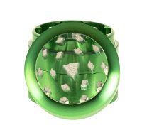 Alugrinder + Pollinator/Sieb incl. Sichtfenster 4tlg. D: 50mm  H: 40mm, CNC, grün