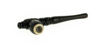 Holzpfeife verziert mit Specksteineinsatz L: 14cm
