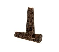 Holzpfeife mit Leaf verziert L:9cm