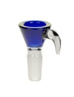 Glaskopf 14,5er - konisch mit Henkel - Blau/Klar
