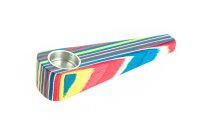 Holzpfeife "Bunte Streifen" klein L:8cm -...