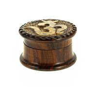 Holzgrinder aus Rosenholz geschnitzt mit OM Zeichen aus...