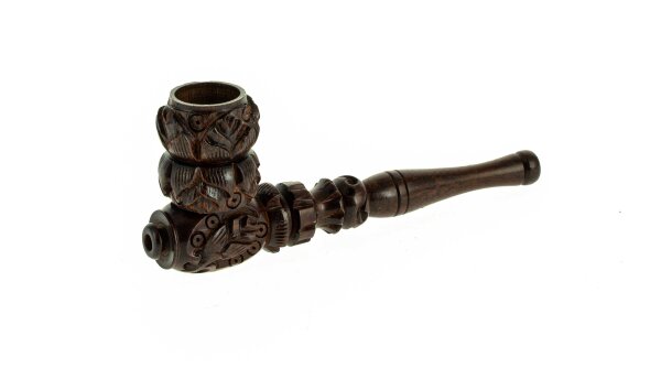 Purpfeife aus Rosenholz geschnitzt L:10,5cm