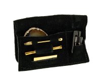 Nasen Set "Achat" in Lederetui m. goldfarbenem Besteck
