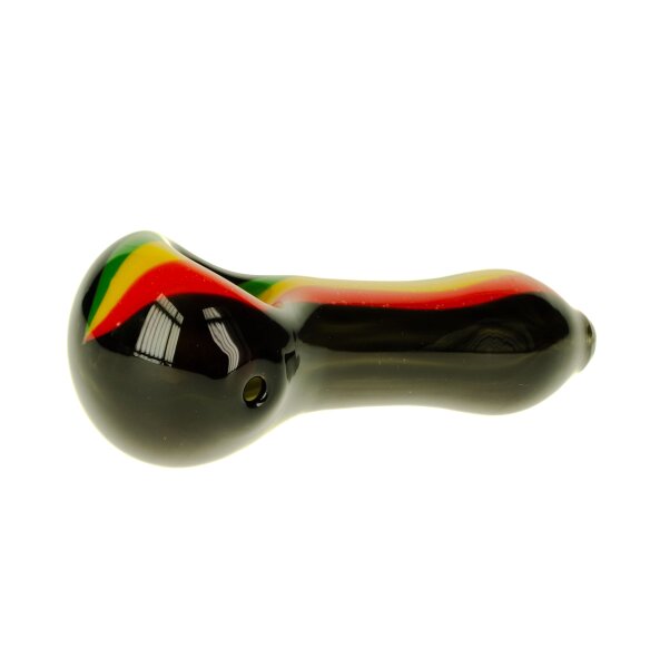 G-Spot Glaspfeife 11 cm Rasta /  Schwarz Nr.4