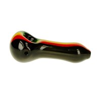 G-Spot Glaspfeife 11 cm Rasta /  Schwarz Nr.4