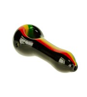G-Spot Glaspfeife 11 cm Rasta /  Schwarz Nr.4