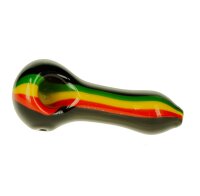 G-Spot Glaspfeife 11 cm Rasta /  Schwarz Nr.4