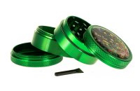 Black Leaf Pollinator Grinder mit Bild - Mushroom - D:50mm H:40mm - Grün