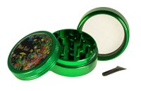 Black Leaf Pollinator Grinder mit Bild - Mushroom - D:50mm H:40mm - Grün