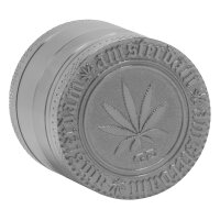 Grace Glass Grinder Pollinator - mit Blatt & Amsterdam Schriftzug D:40mm - anthrazit