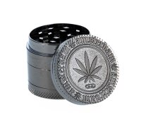 Grace Glass Grinder Pollinator - mit Blatt & Amsterdam Schriftzug D:40mm - anthrazit