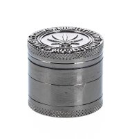 Grace Glass Grinder Pollinator - mit Blatt & Amsterdam Schriftzug D:40mm - anthrazit