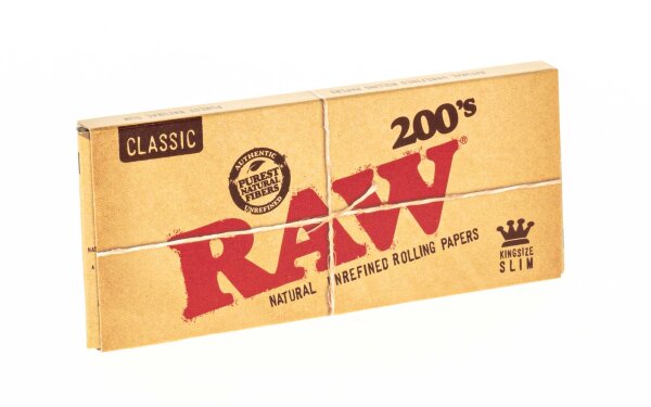 RAW Classic - unbleached - King Size Slim - ungefaltet -200 Blättchen