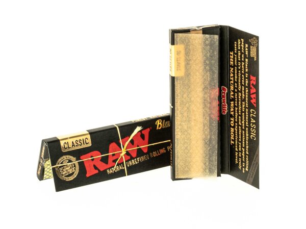 RAW Classic Black - unbleached - 1 1/4 - 50 Blättchen