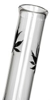 Leafline Glasbong > 18,8er H:42cm D: 50mm gerader aufbau mit welle + schwarze blätter