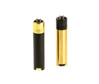 Clipper Feuerzeug aus Metall - Schwarz & Gold