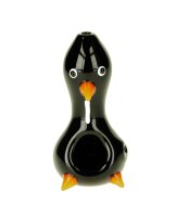 Glaspfeife/Handpfeife "Pinguin" - Schwarz L:75mm