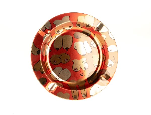 Metallaschenbecher "Tittie Pattern" - metallic rund - D:13,5cm