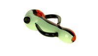 G-Spot Glaspfeife 11,5cm mit Henkel - Orange/Schwarz/Blau Nr.5