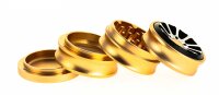 Pollinator Grinder "Roundabout" mit Magneten H:55mm D:55mm - gold-Schwarz-Silber