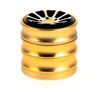 Pollinator Grinder "Roundabout" mit Magneten H:55mm D:55mm - gold-Schwarz-Silber