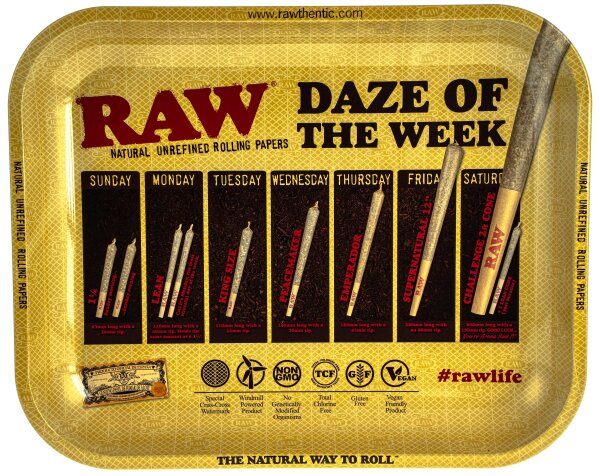RAW Rolling Tray "RAW Daze of the Week" 34x27,5cm - Medium