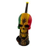 Purpfeife - Rasta Skull - L:18cm