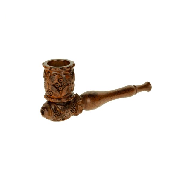 Purpfeife Holzpfeife geschnitzt 10cm/Kopf Schraubbar mit Kickloch