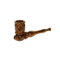 Purpfeife Holzpfeife geschnitzt 10cm/Kopf Schraubbar mit...