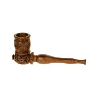 Purpfeife Holzpfeife geschnitzt 10cm/Kopf Schraubbar mit...