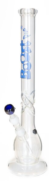Boost Pro Glasbong 18.8er - Twisted Ice - Blaue Schrift - H:55cm D:50mm WS:5mm - ICE
