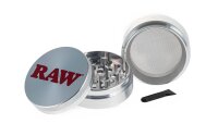 RAW Pollinatorgrinder D:56mm - Silber mit rotem Logo