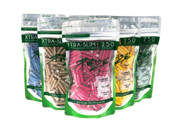 Purize Aktivkohlefilter - XTRA Slim - 250skt. - Pink