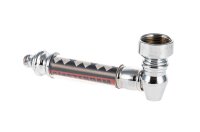 Amsterdam Metall Purpfeife L:9cm Rot/Silber