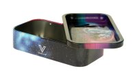 V Syndicate - Metalldose mit Rolling Tray im Deckel Mini - 122x70x30mm - Blunt Orbit - Blau/Lila/Pin