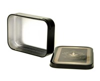 Metalldose - Hemp Gold - 112x82x26mm - Schwarz mit Aufkleber