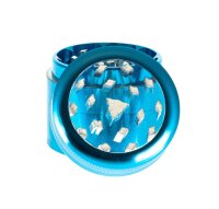 Alugrinder + Pollinator/Sieb incl. Sichtfenster 4tlg. D: 50mm  H: 40mm, CNC, hellblau