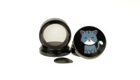 Pollinatorgrinder 4tlg. - Katze (oben&unten bedruckt) - D:50mm - Schwarz