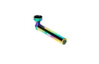 Purpfeife aus Glas/Metall - L:9,5cm ink. 5 Siebe - Rainbow