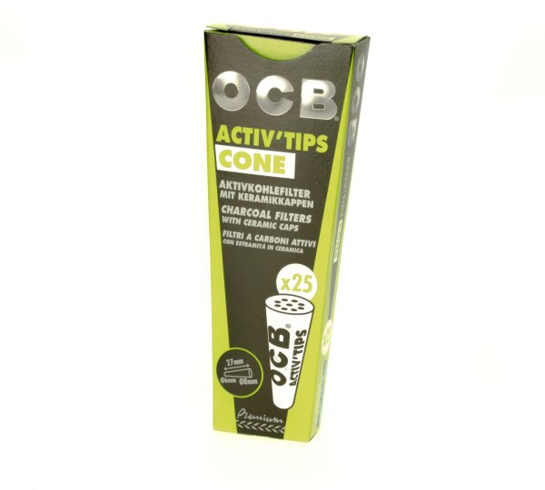 OCB Aktivkohlefilter - Konisch 6mm auf 8mm - 25 Stück