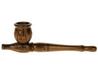 Holzpurpfeife - mit Kickloch geschnitzt L:15cm - Hellbraun