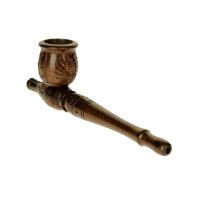 Holzpurpfeife - mit Kickloch geschnitzt L:15cm - Hellbraun