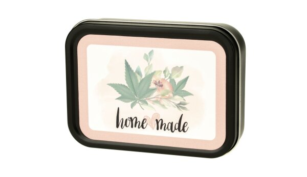 Metalldose - Homemade - 112x82x26mm - Schwarz mit Aufkleber