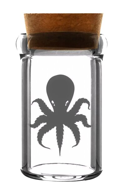 Glasbehälter mit Korken "Octopus" H:8,5 D:4,5cm